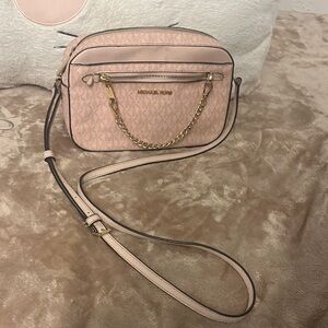 Michael Kors Blush Crossbody Bag with Gold Accents